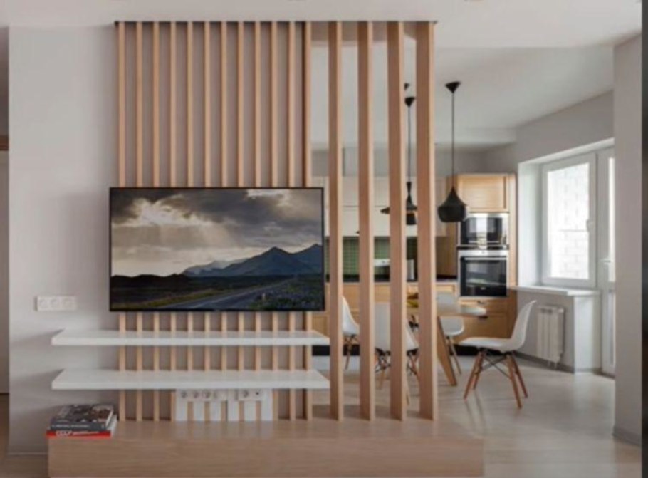 Перегородка из реек для зонирования