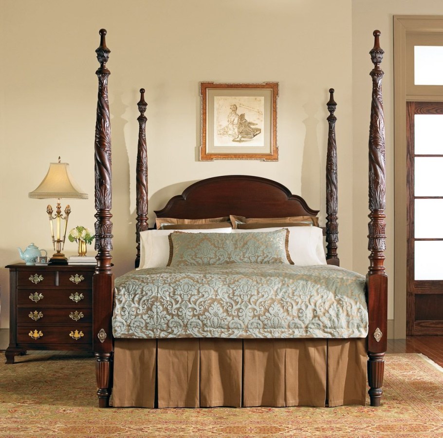Колониальный стиль в интерьере спальни
