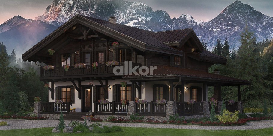 Проект Шале 250кв с цоколем