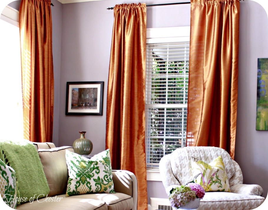 Шторы коричнево оранжевые