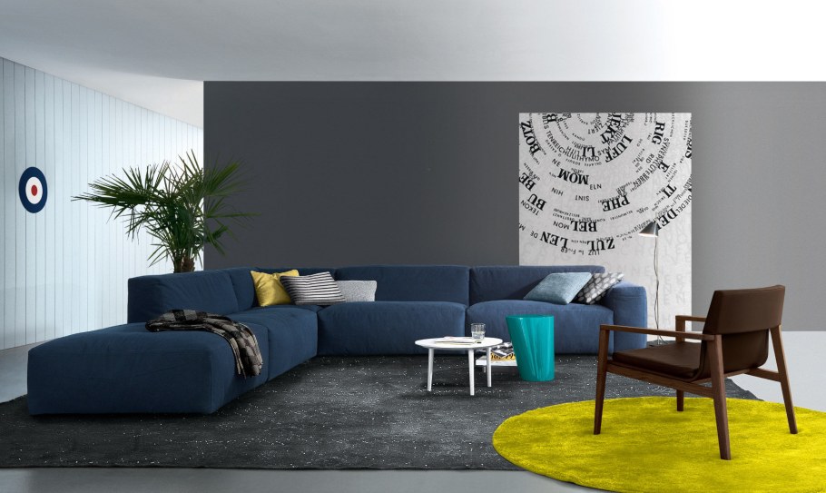 Серо синий интерьер