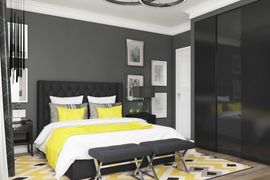 Спальня графитового цвета