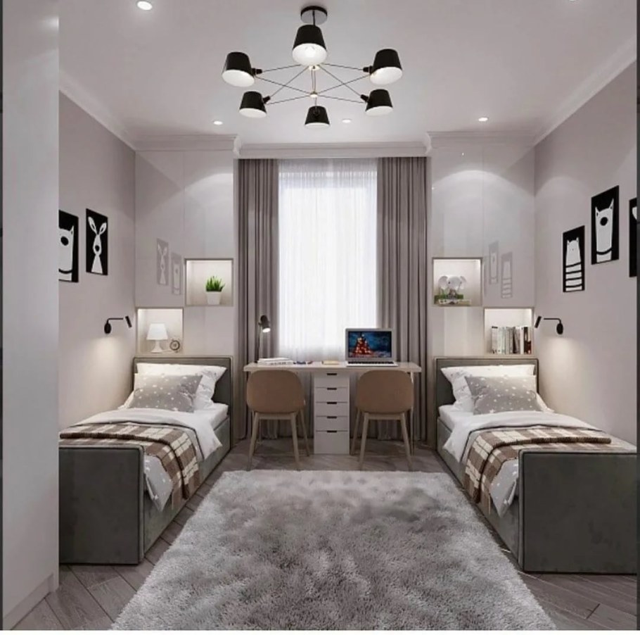 Планировка детской комнаты для двоих подростков