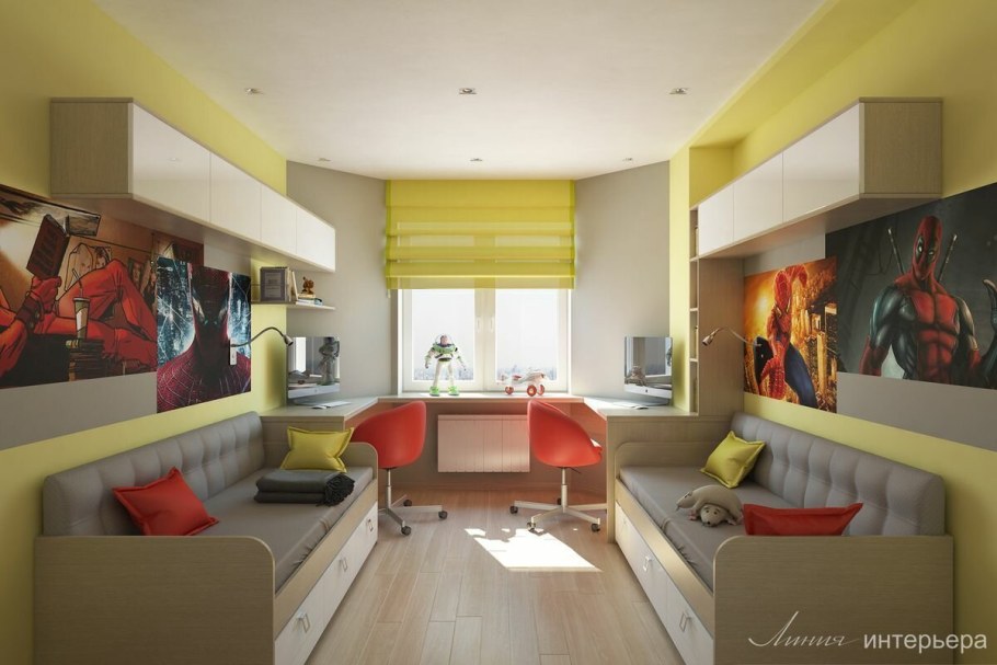 Детские комнаты для двух мальчиков