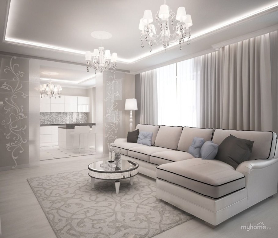Интерьер светлый гостиная