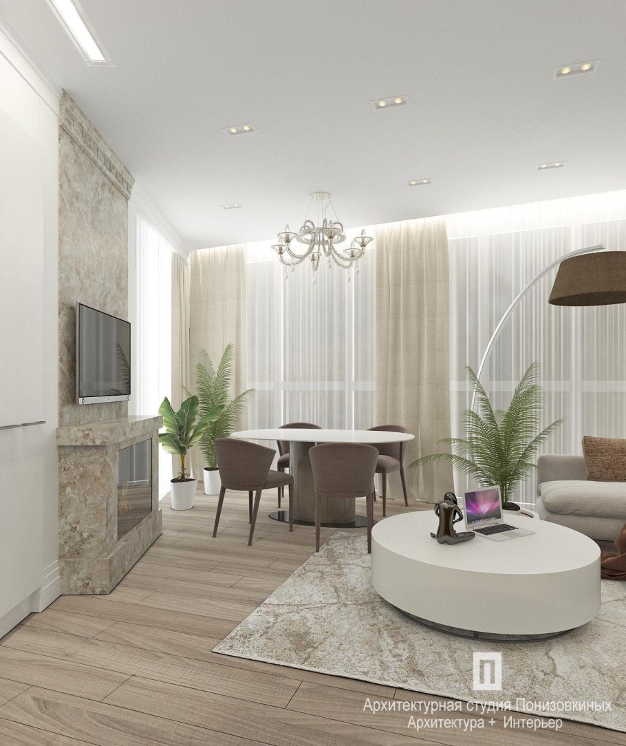 Гостиная в свежи тонах