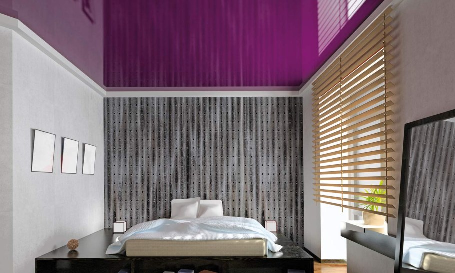 Цветные натяжные потолки в интерьере