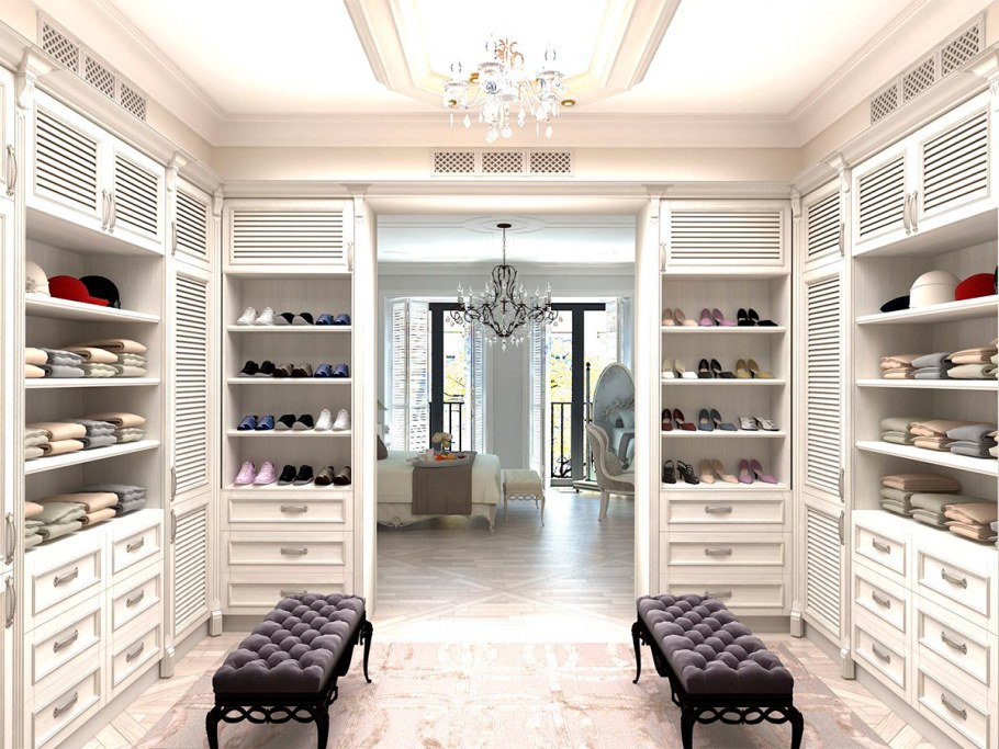 Красивые гардеробные комнаты