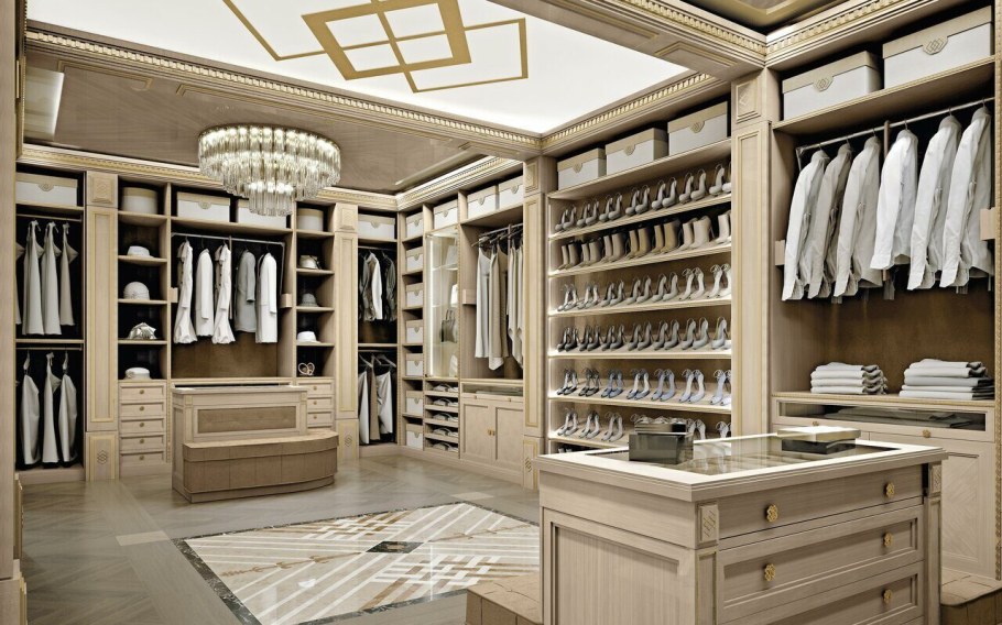Красивые гардеробные комнаты