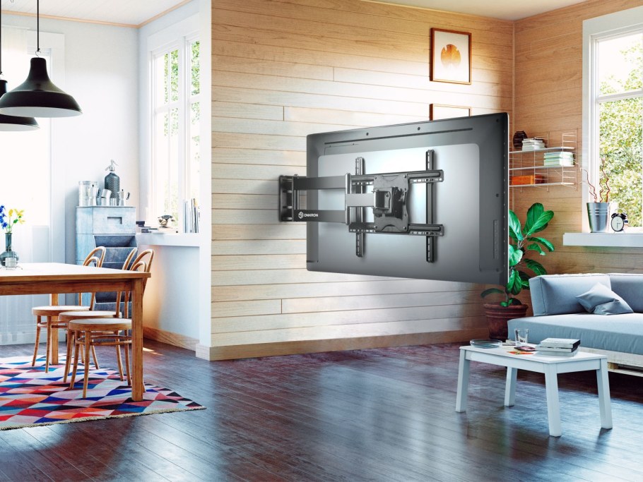 Телевизор на кронштейне в интерьере