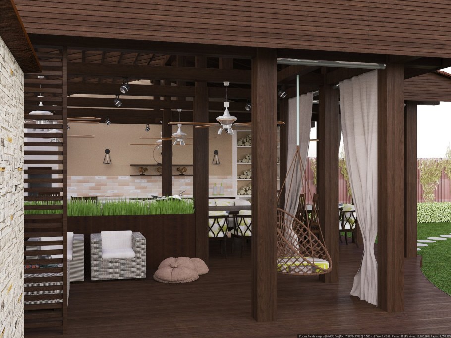 Беседка внутри интерьер