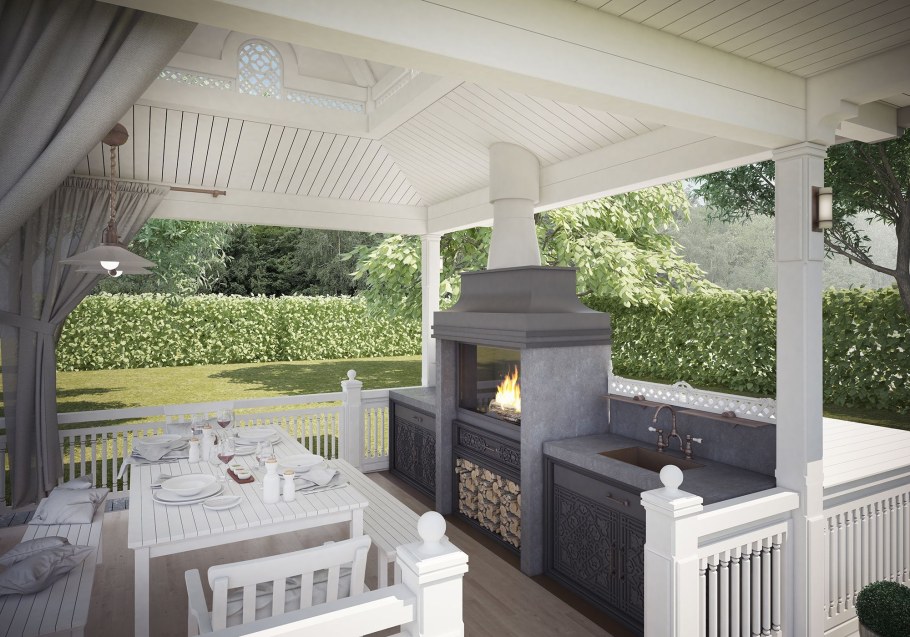 Беседка в белом цвете