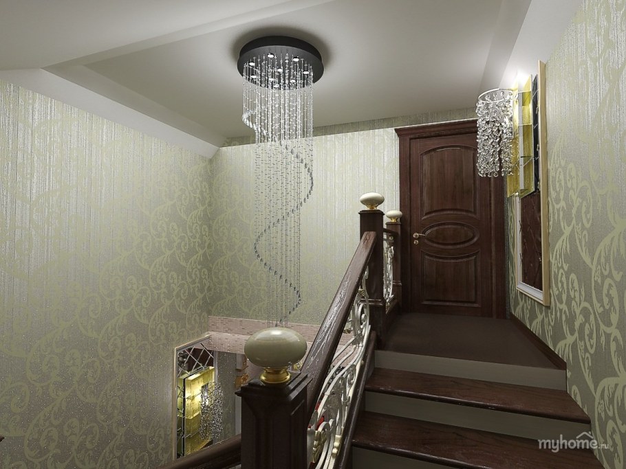 Обои на лестничной площадке