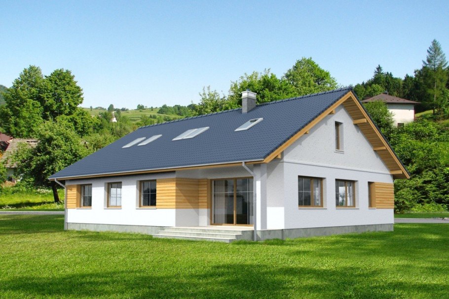 Одроэ ажный дом с двускатной крышей