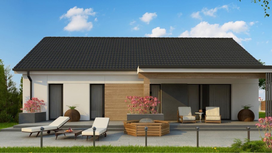 Одноэтажный дом 120кв с террасой