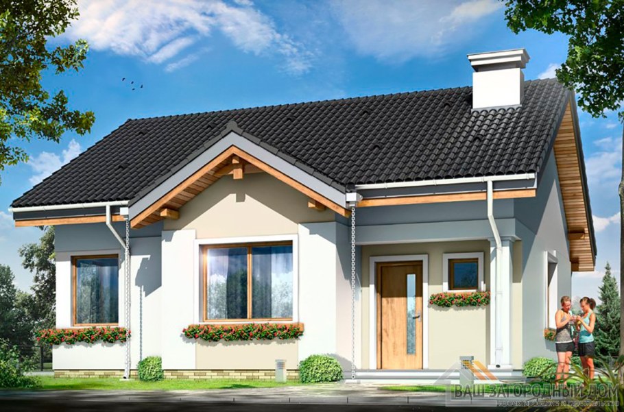 Дом с двускатной крышей