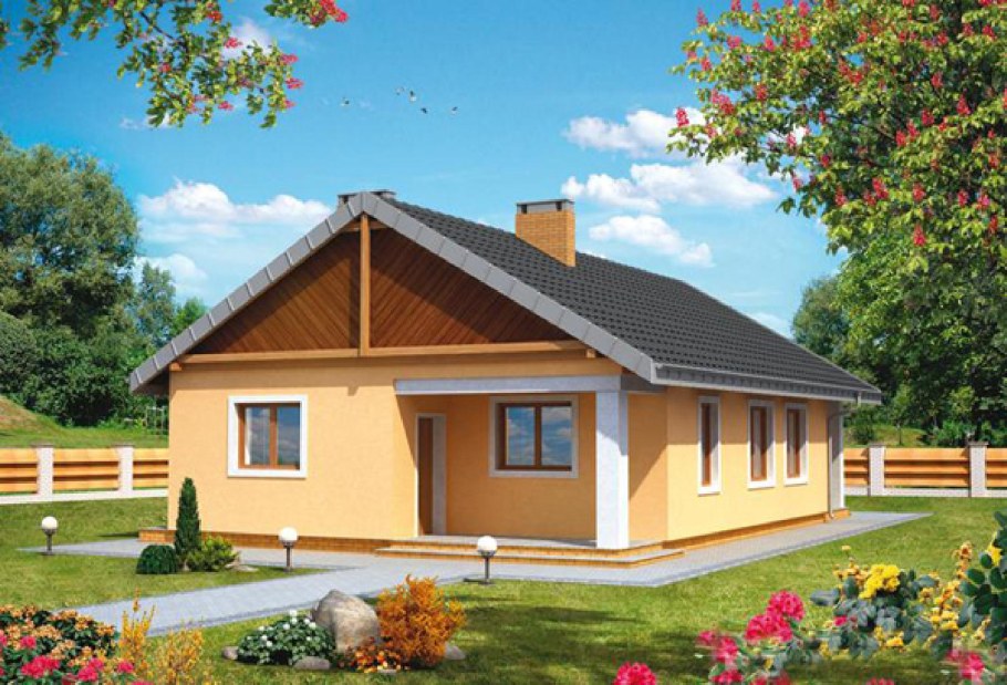 Дом 80кв м двускатная крыша