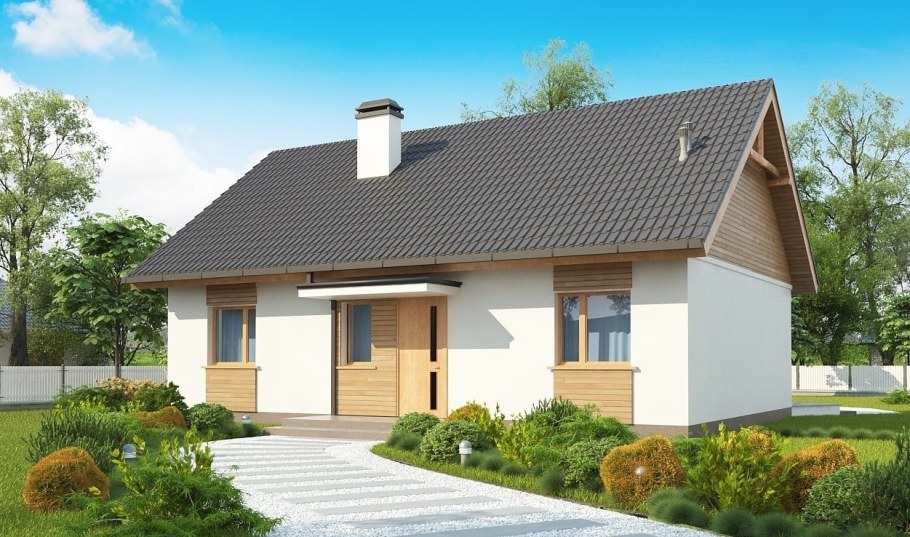 Фасады домов с двухскатной крышей