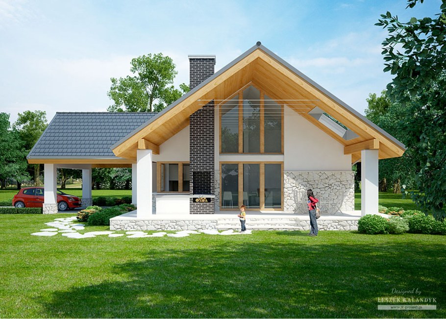 Дом 100 кв м одноэтажный с двухскатной крышей