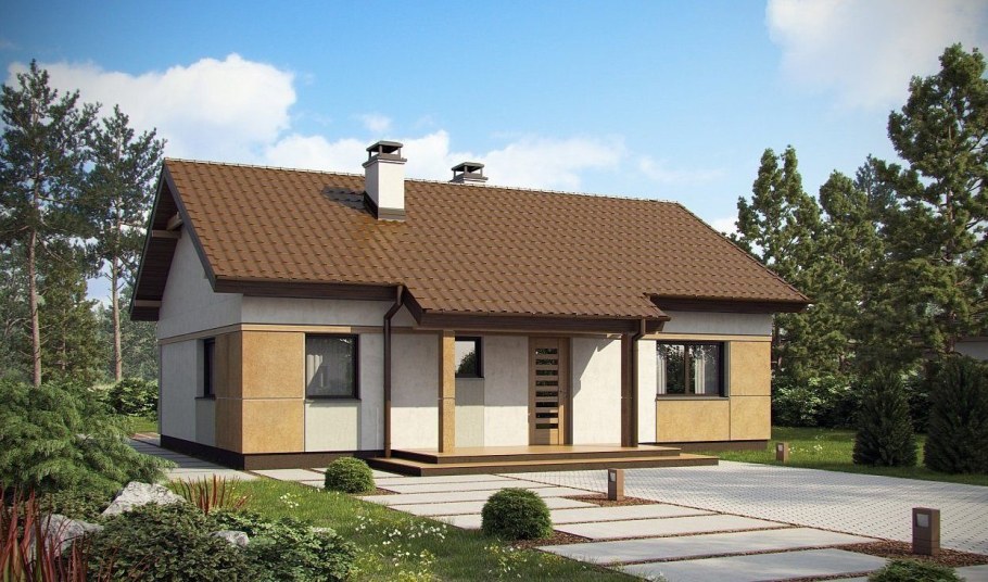 Дом 100 м2 одноэтажный из газобетона