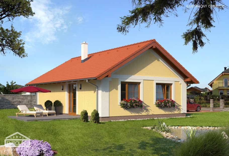 Одноэтажный оштукатуренный дом