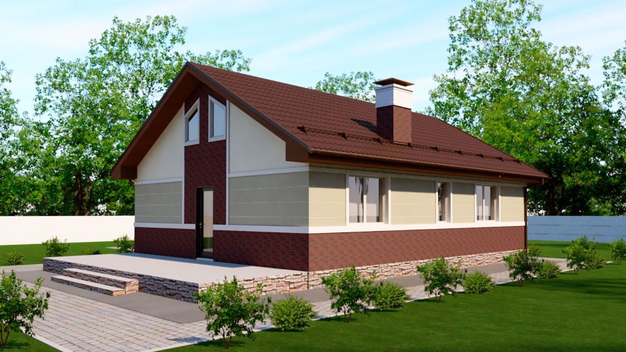Проект z10 одноэтажный дом с мансардой