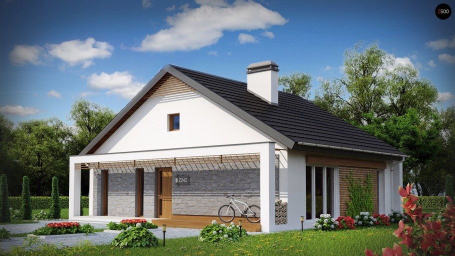 Одноэтажные дома с двухскатной крышей