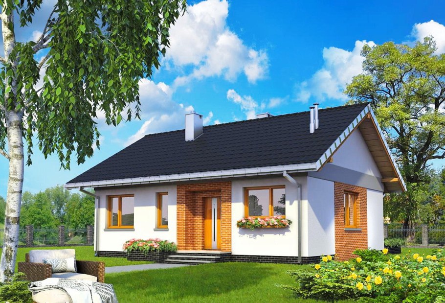 Одноэтажный дом 60 кв.м z500