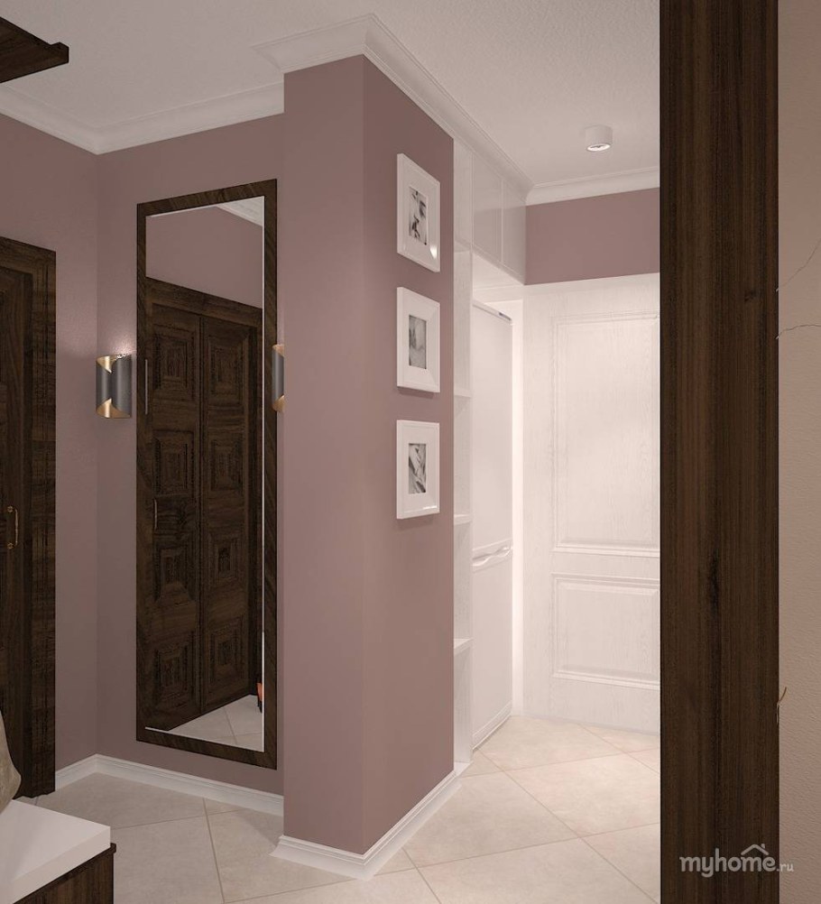 Прихожая в коричневом цвете