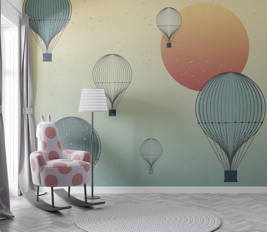 Обои шары на стену в интерьере