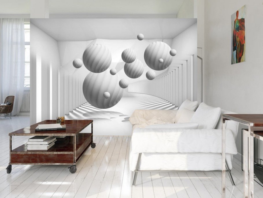 Обои шары 3д в интерьере