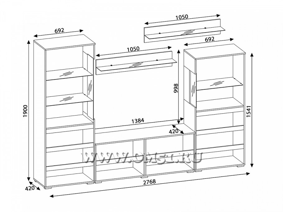 Стенка Виго венге, дуб