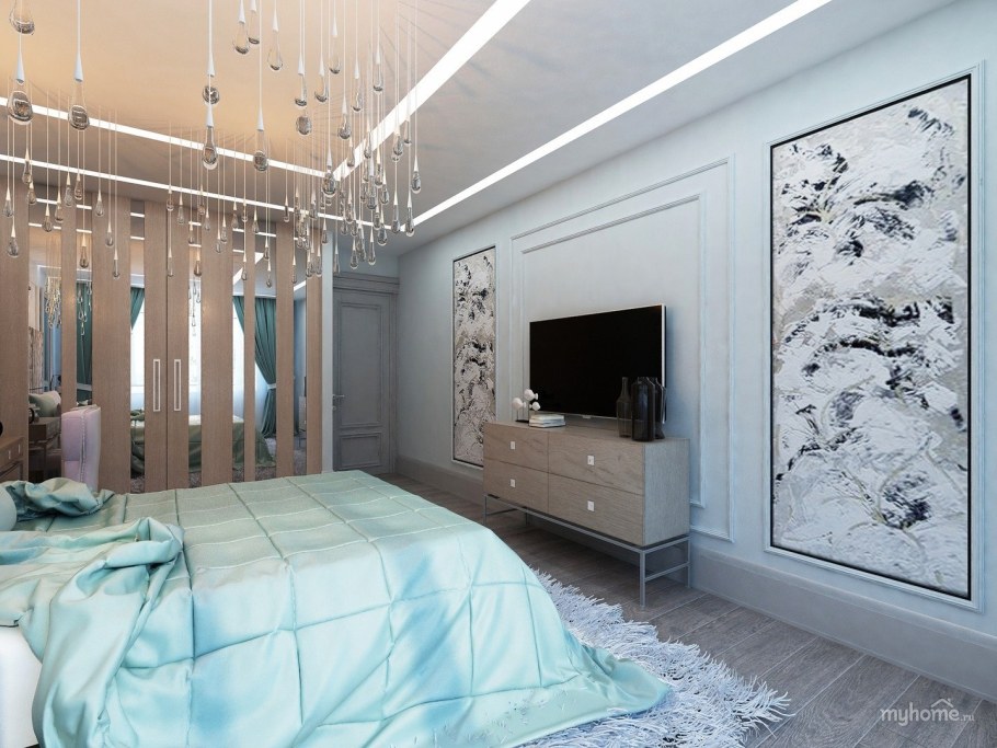 Декоративная стена в спальне напротив кровати