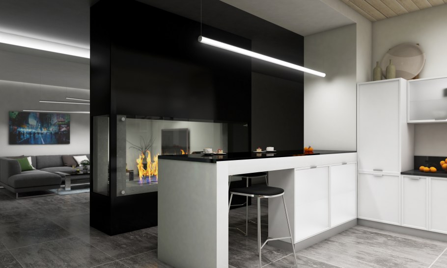 Подвесной линейный светильник для кухни