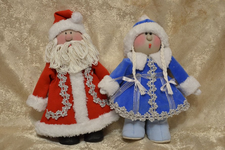Дед Мороз и Снегурочка интерьерные куклы