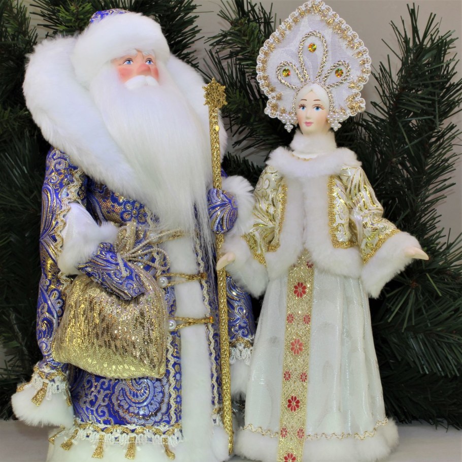 Елочные игрушки дед Мороз и Снегурочка