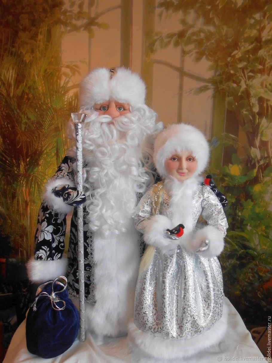Дед Мороз и Снегурочка интерьерные куклы