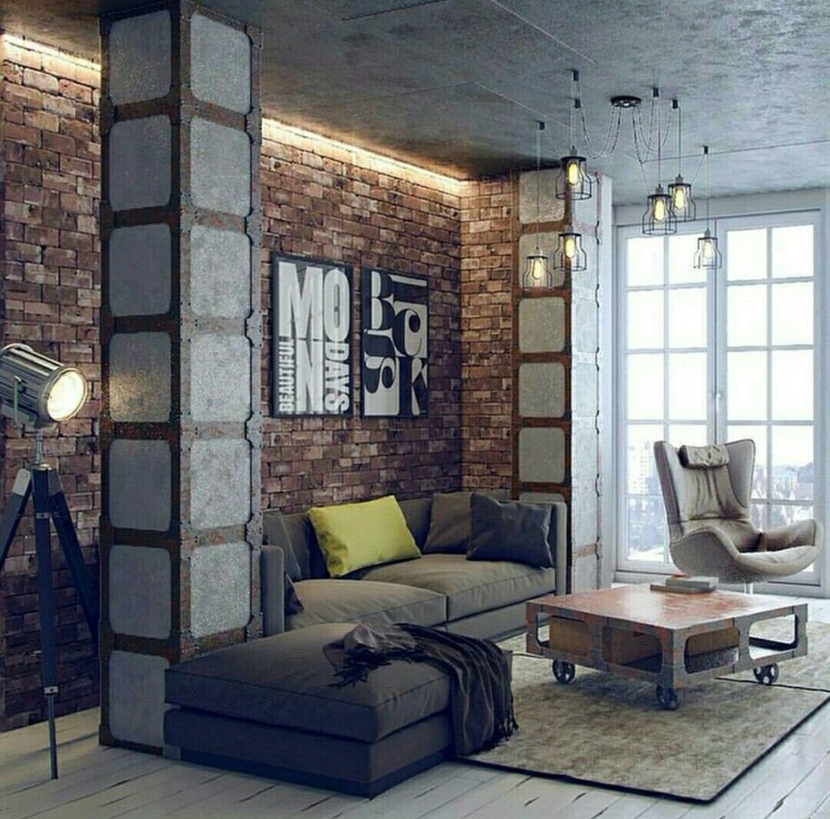 Комната в стиле лофт