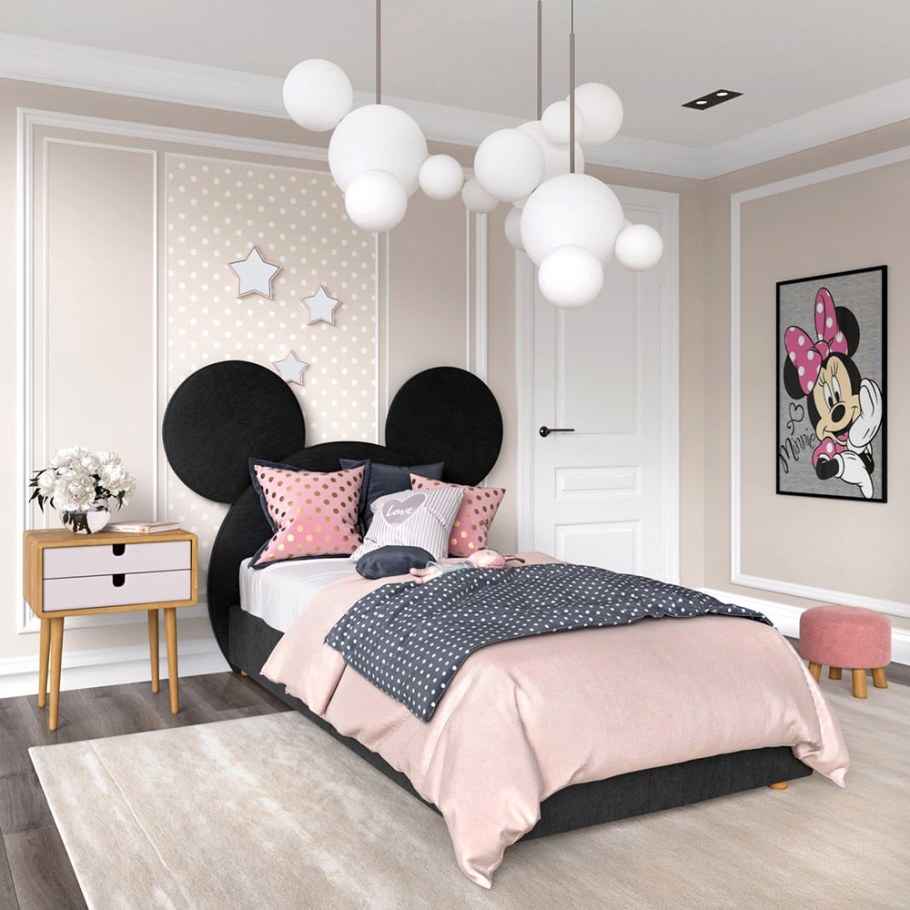 Кровать Микки Маус с мягким изголовьем