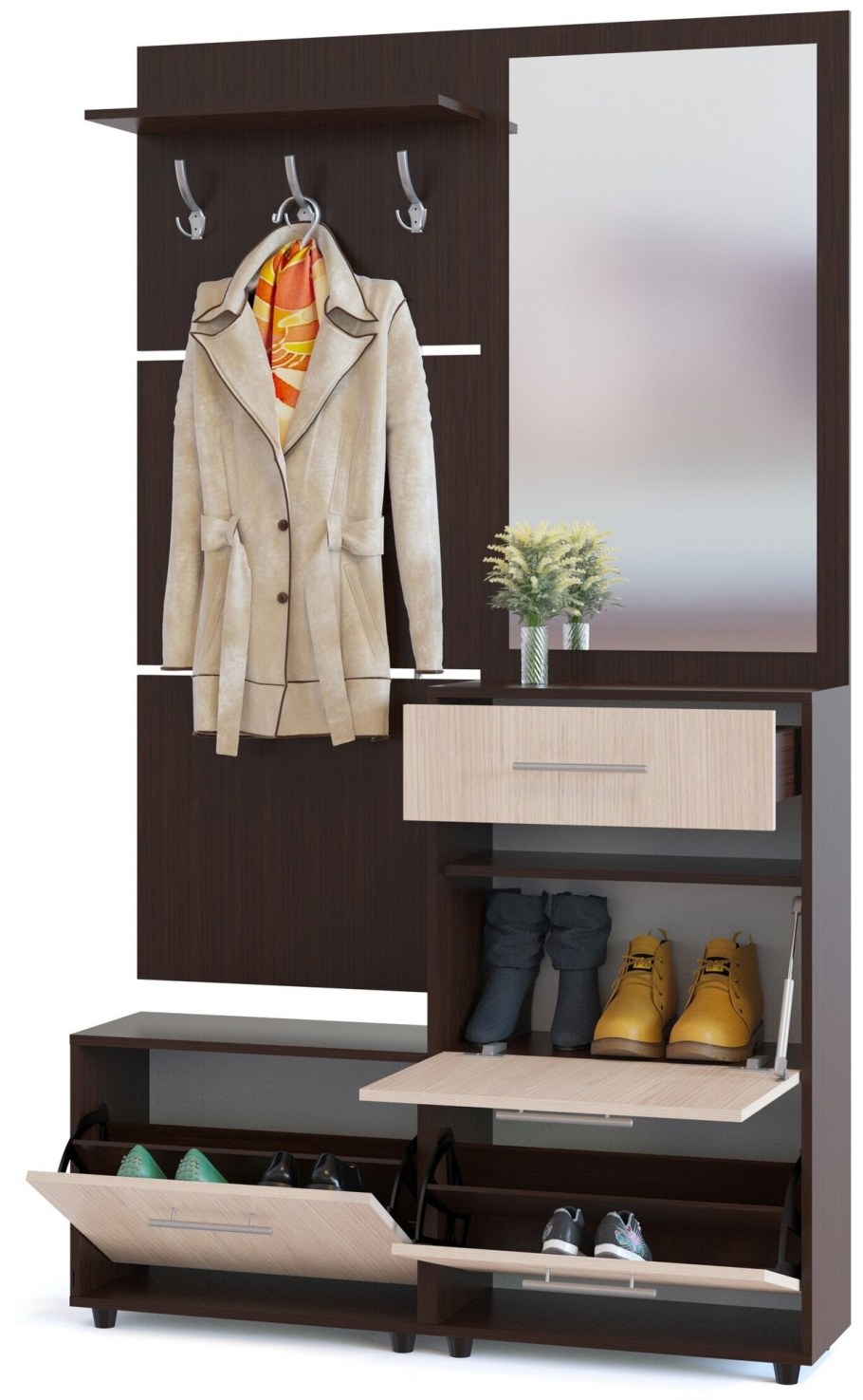 Вешалка с зеркалом в прихожую