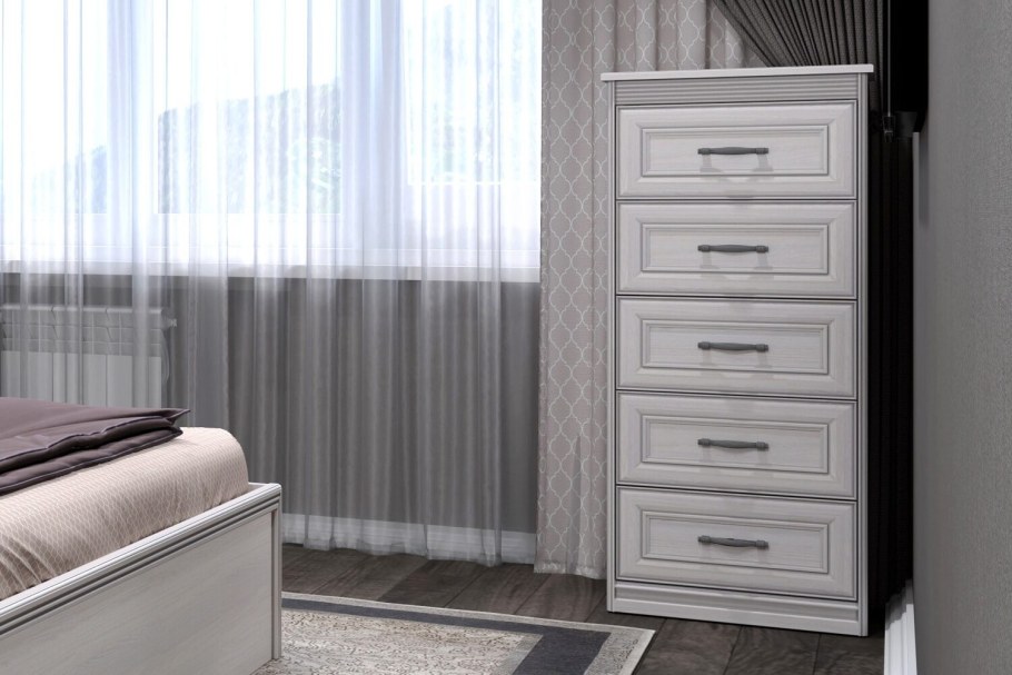 Комод Неаполь ясень Анкор светлый / патина серебро