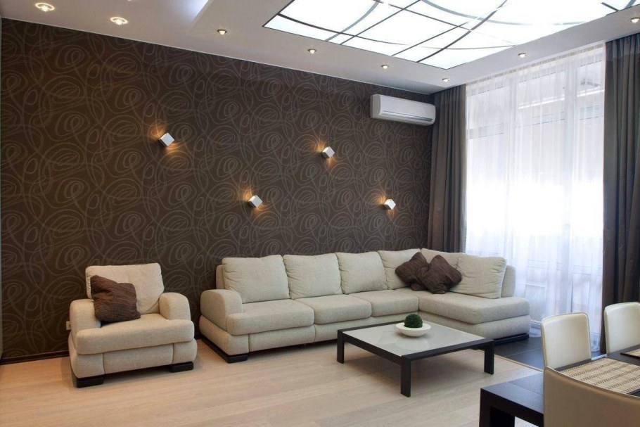 Гостиная в коричневом цвете