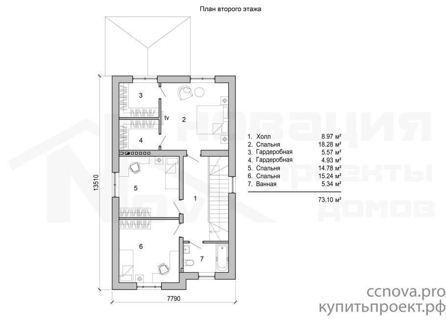 Планировка 1 этажа дома с лестницей