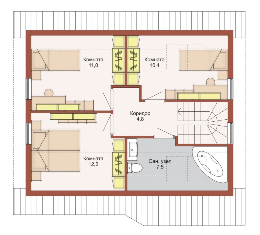 Проект расположения комнат в доме