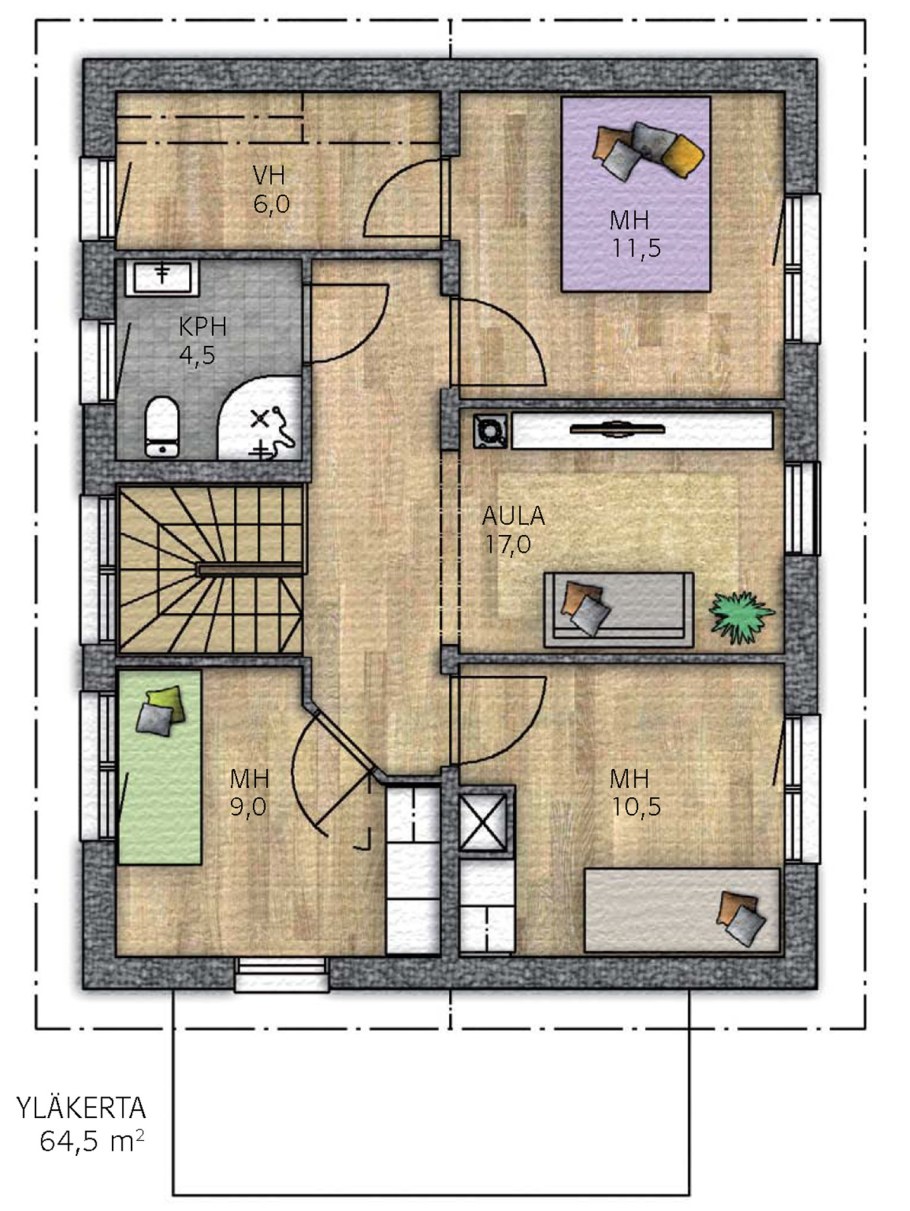 Планировка 2го этажа 10на10м.