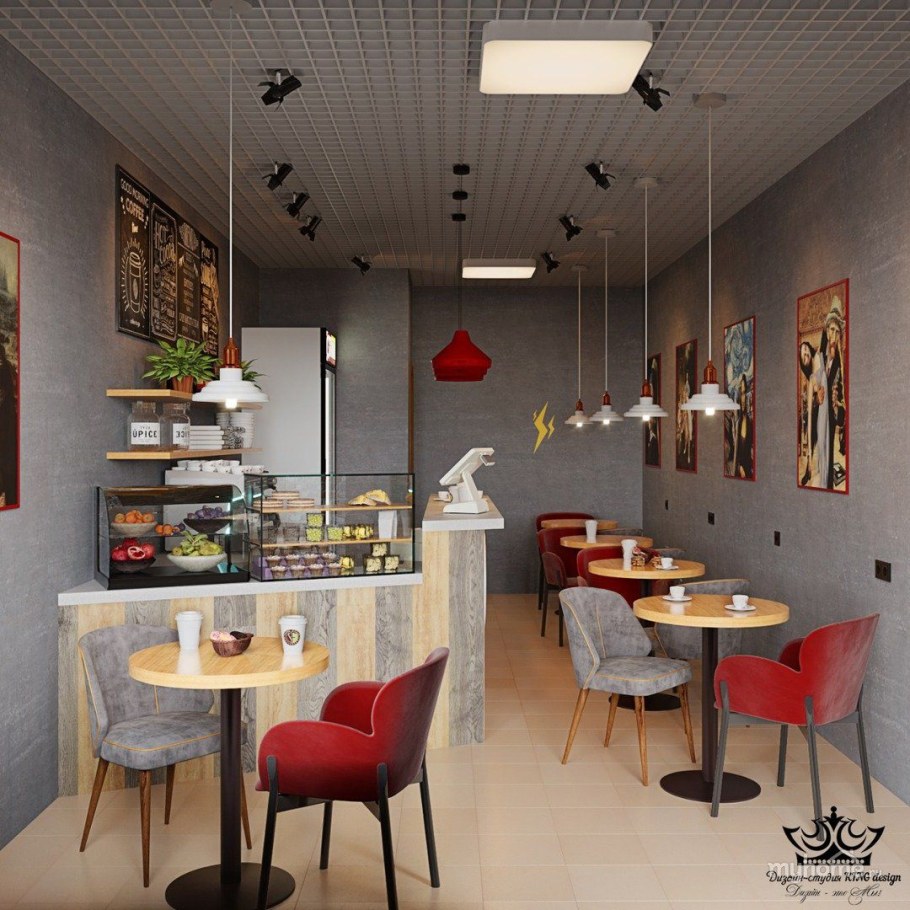 Маленькая кофейня интерьер
