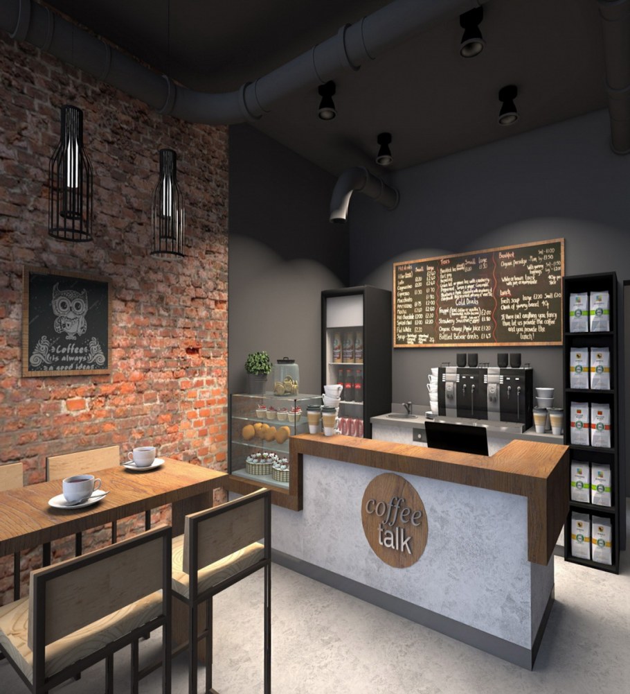 Интерьер мини кофейни