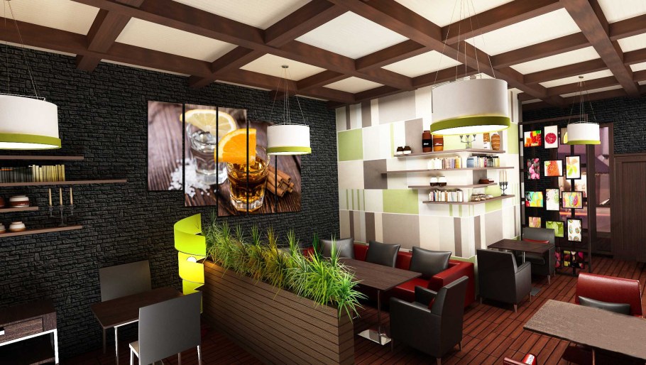 Интерьер кафетерия архикад