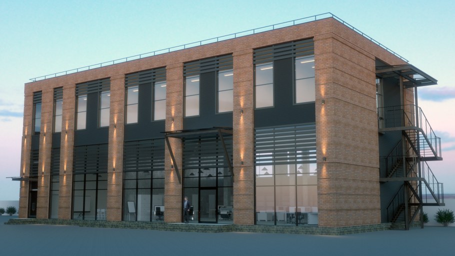 Фасад офисного здания 2 этажа