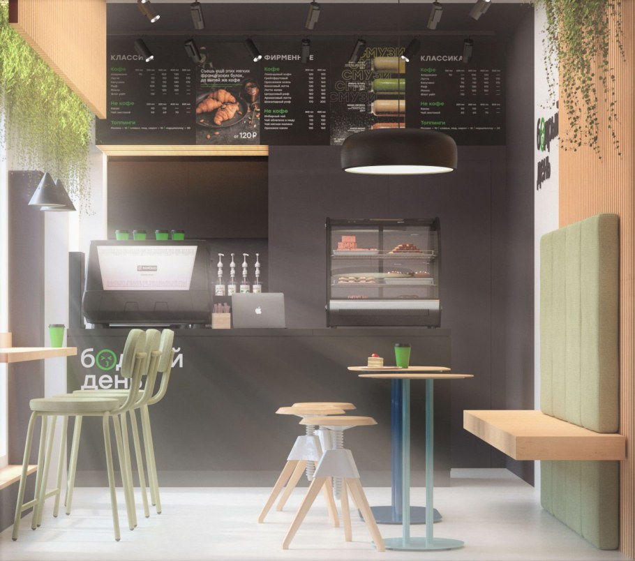 Интерьер мини кофейни